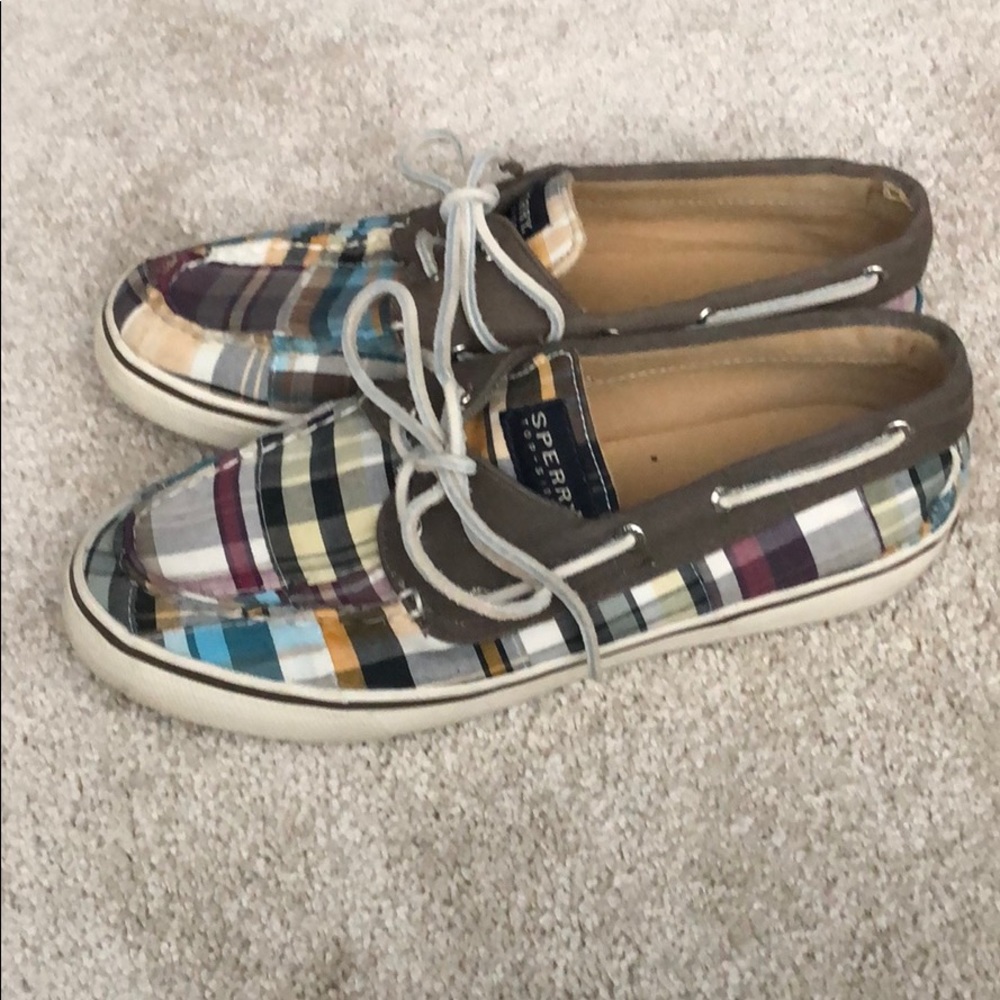 Plaid Sperry topsiders- size 7.5
